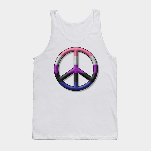 Peace Pride design in Gender Fluid pride flag colors Tank Top by LiveLoudGraphics